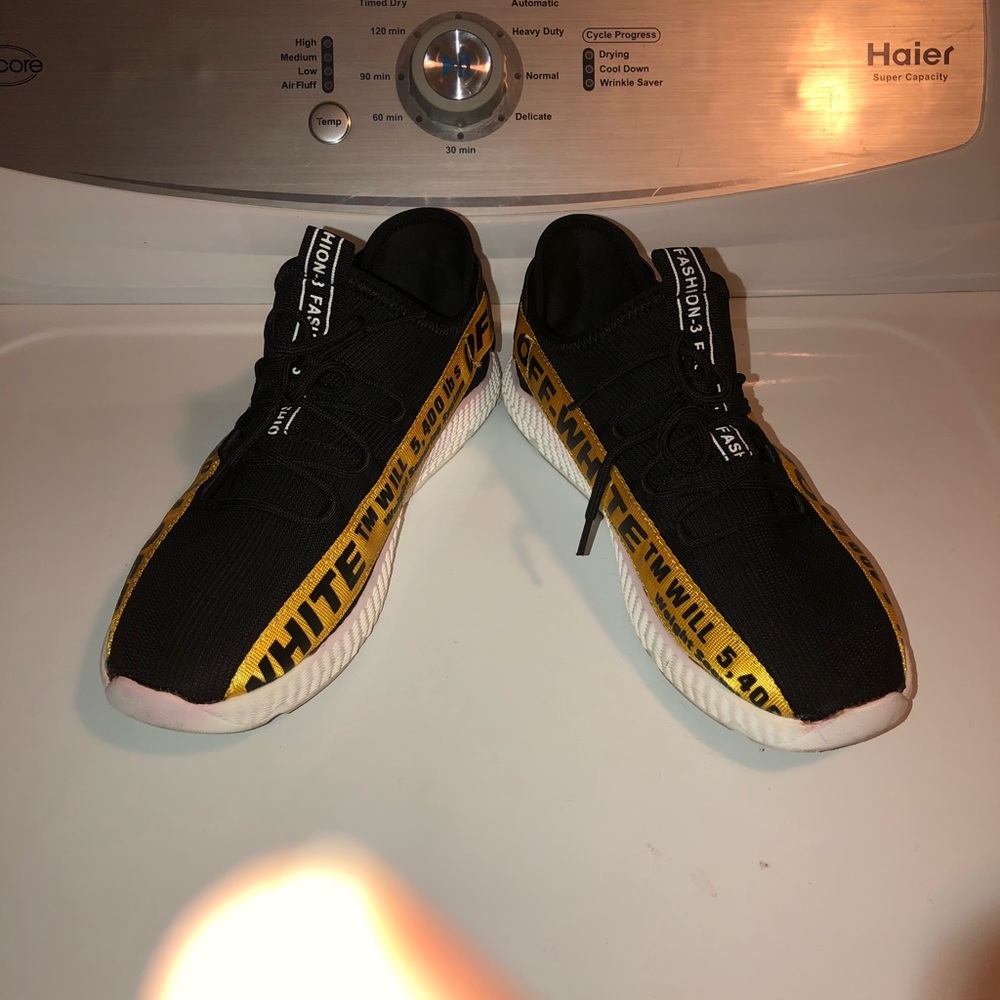 Yellow & White Sneaker Shoes